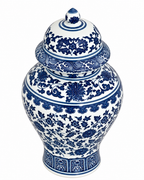 Indigo Temple Decorative jar & Items for Room Decoration (Blue Pottery)
