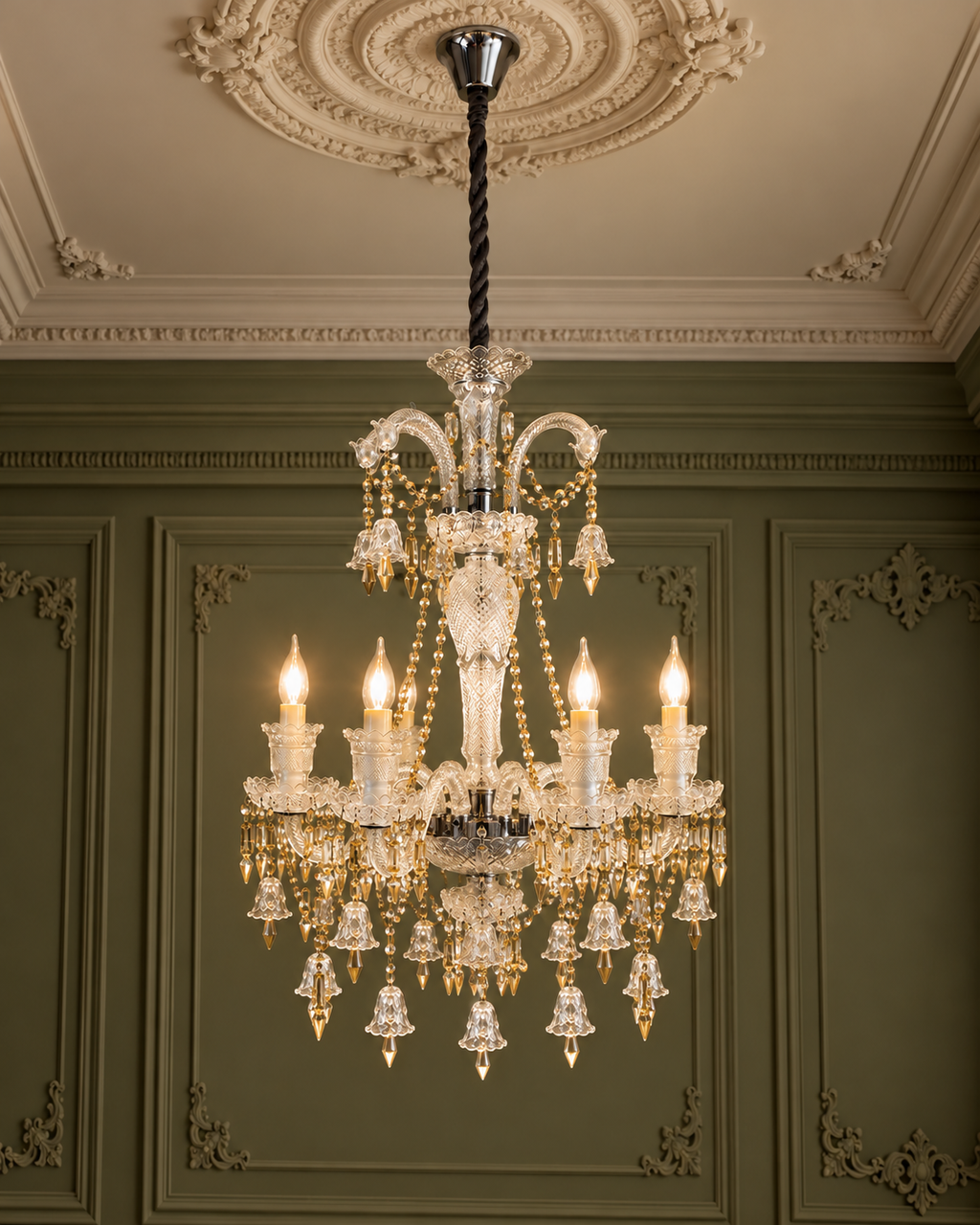 Celestia Grandeur Chandelier for Home & item for Home Decoration - Amber