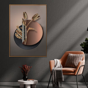 Charismatic Copper Crystal Glass Painting modern Art (R)