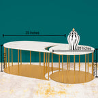 Aristocrat Aura Centre Table Design For Home - Set of 2 (Stainless Steel)