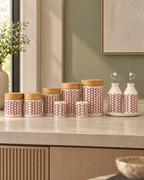Red Mosaic Containers Box For Pantry Organization