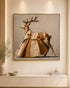 The Grand Stag Embossed Wall Painting for Home & Item for Wall Decoration ( 31.5 x 31.5 Inches )