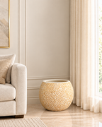 Lunar Texture Indoor Planters For Home - Beige