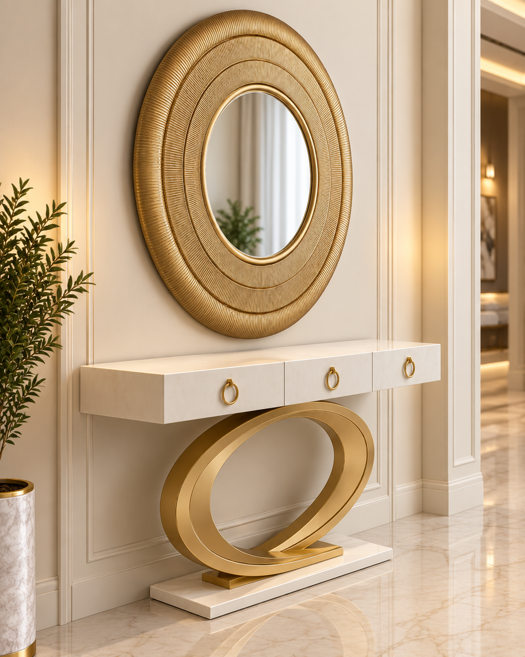Infinite Rings Designer Wall Mirror For Home