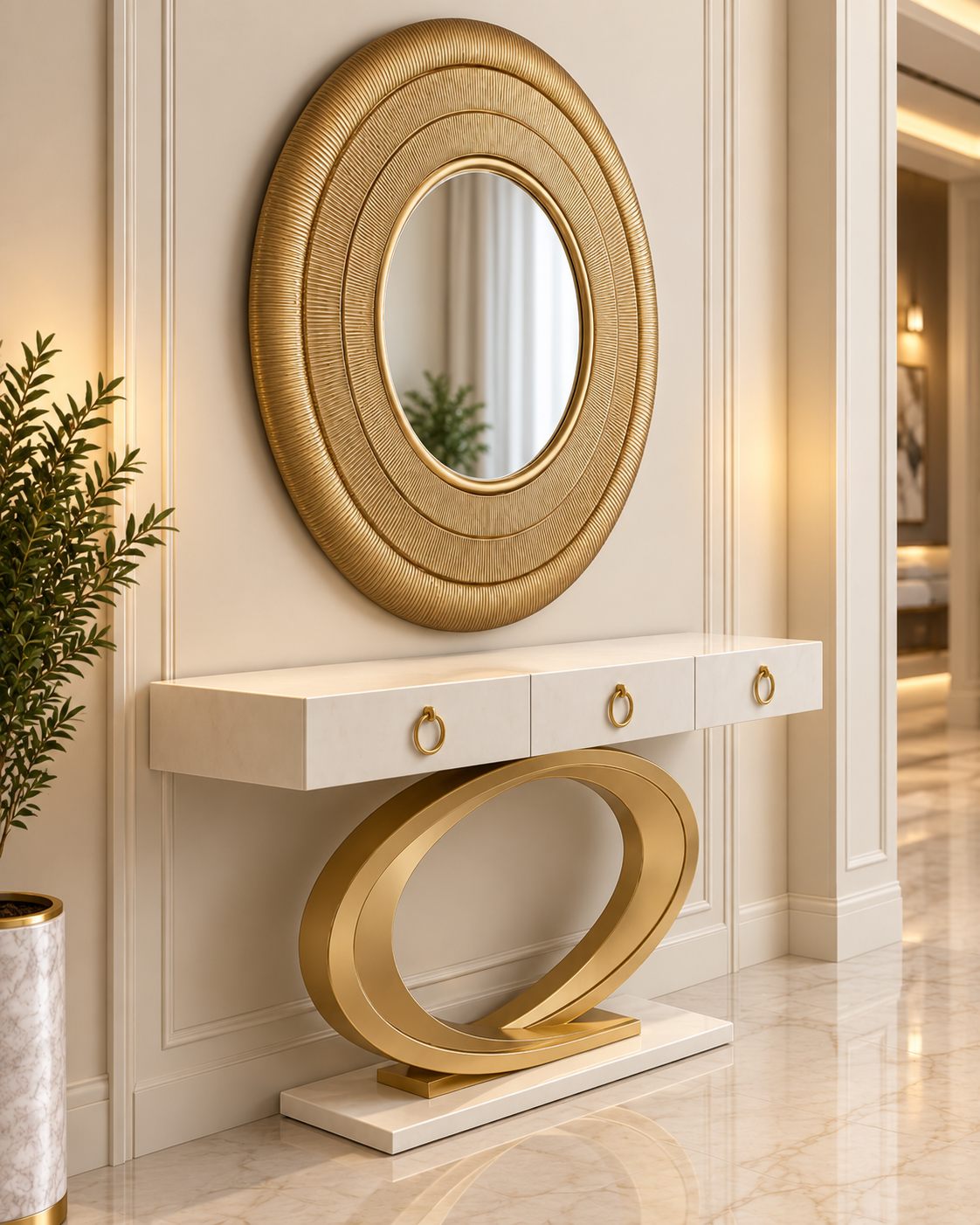 Infinite Rings Designer Wall Mirror For Home