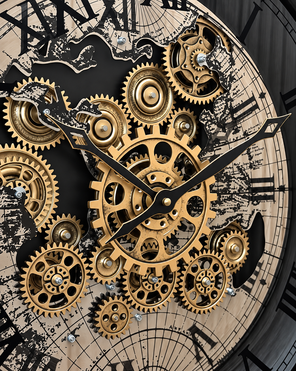 Time Traveller Wall Clock Luxury Designer Silent Movement Wall Clocks for the Home With Moving Gear Mechanism Buy Wall Clock Online (Steel Body) - Big