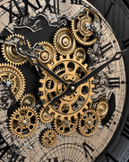 Time Traveller Wall Clock Luxury Designer Silent Movement Wall Clocks for the Home With Moving Gear Mechanism Buy Wall Clock Online (Steel Body) - Big