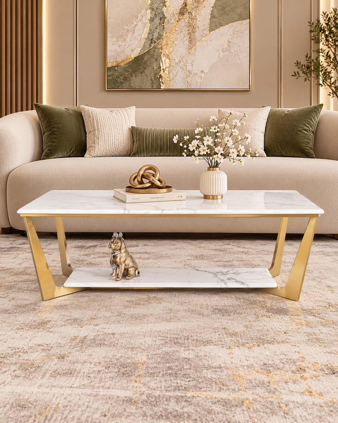 Marquis Mode  Double Decker Coffee Table (Stainless Steel)