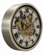 Time Traveller Wall Clock Luxury Designer Silent Movement Wall Clocks for the Home With Moving Gear Mechanism Buy Wall Clock Online (Steel Body) - Big