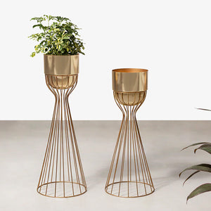 Artful Foliage Planters Set of 2 - Gold