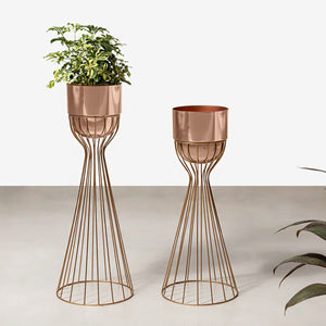 Artful Foliage Planters Set of 2 - Rose Gold