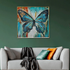 Artsy Butterfly Framed Crystal Glass Painting