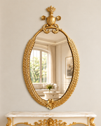Crown Oval Designer Wall Mirror For Home & Wall Decoration Item