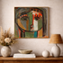 Fragmented Hue: An Abstract Portrait of Emotion by Craig Greene 100% Hand Wall Painting For Home  (With Outer Floater Frame frame) ( 39 x 39 Inches )