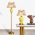 Zurich Modern Tall Floor & Lustrous Shine Living Room Table Lamp - Combo (Bird shade)