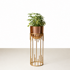 Dripping Luxury Metal Rose Gold Planters - Medium