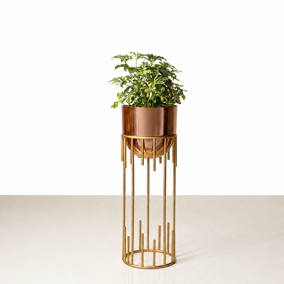 Dripping Luxury Metal Rose Gold Planters - Medium