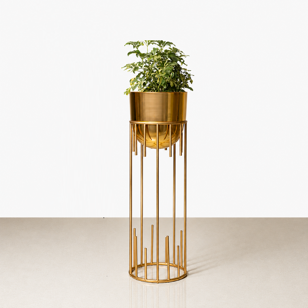 Dripping Luxury Metal Gold Planters - Medium