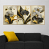 Eclectic Euphoria Crystal Glass Decorative Wall Painting Bedroom & Wall Decoration Items- Set of 3 (N)