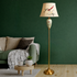 Fiesta Marble Effect Base Decorative Ceramic Floor Lamp (Bird Shade)