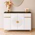 Night Crest Storage and Console Table for Home & Crockery Storage Cabinet (Black Top)