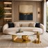 Amara Gold Base Round Accent Table With Side Table - Set of 2 (Stainless Steel)
