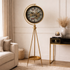 Timeless Tradition Tripod Base Luxury Designer Floor Clock With Moving Gear Mechanism (Steel Body) (With Light & Remote)