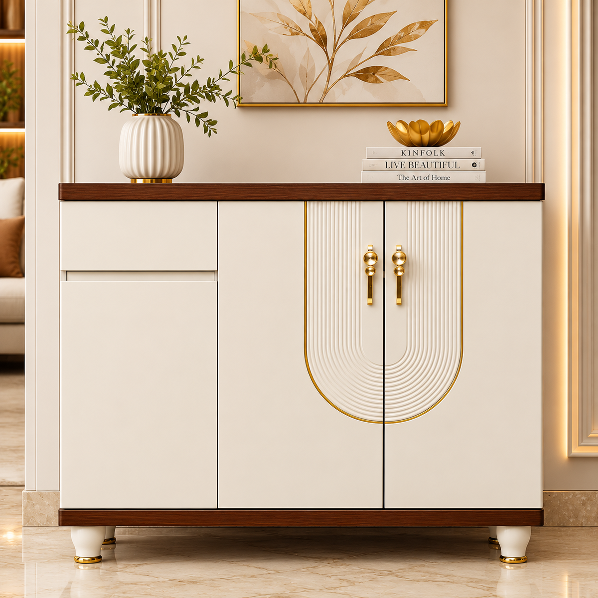 Elm Grace Storage Cabinet and Console Table For Home & Crockery Storage Cabinet / Crockery Unit