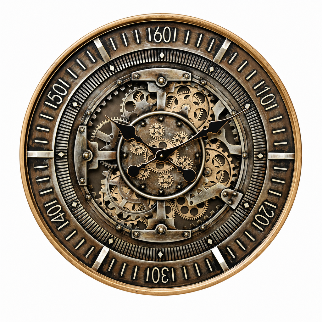 Maison Hour Luxury Designer Silent Movement Wall Clocks for the Home With Moving Gear Mechanism Buy Wall Clock Online (Steel Body)