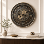 Cedar Hour Luxury Designer Silent Movement Wall Clocks for the Home With Moving Gear Mechanism Buy Wall Clock Online (Steel Body)