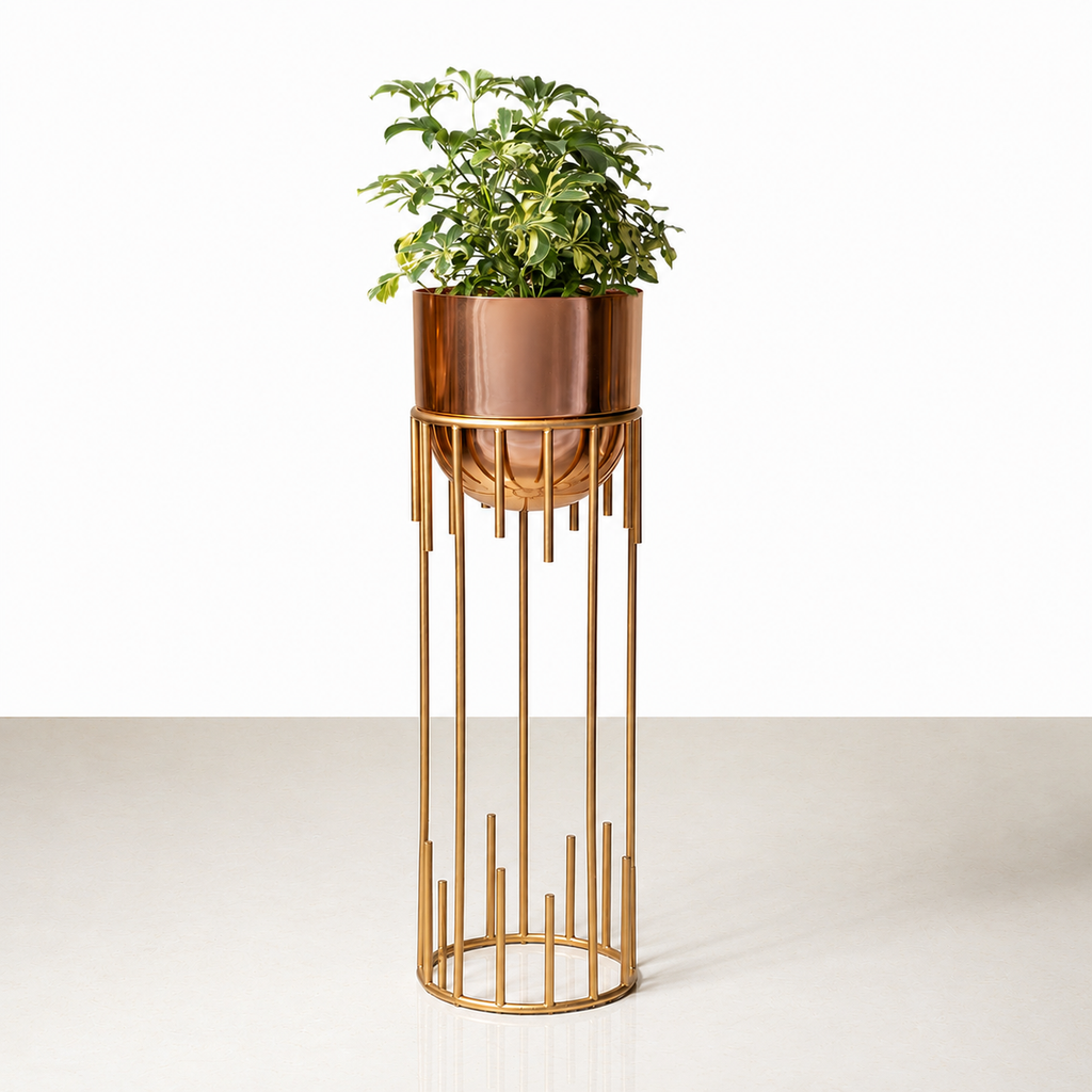 Dripping Luxury Metal Rose Gold Planters - Big