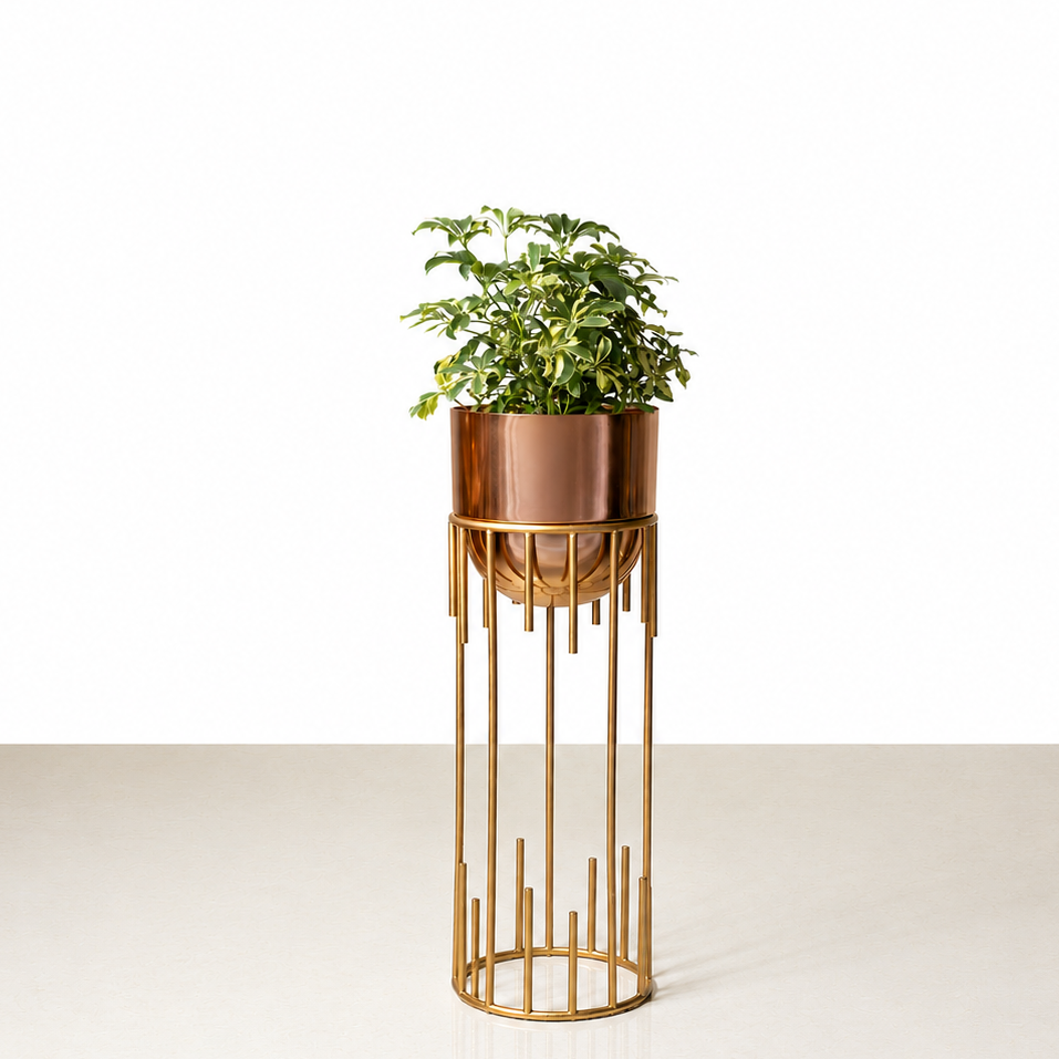 Dripping Luxury Metal Rose Gold Planters - Medium