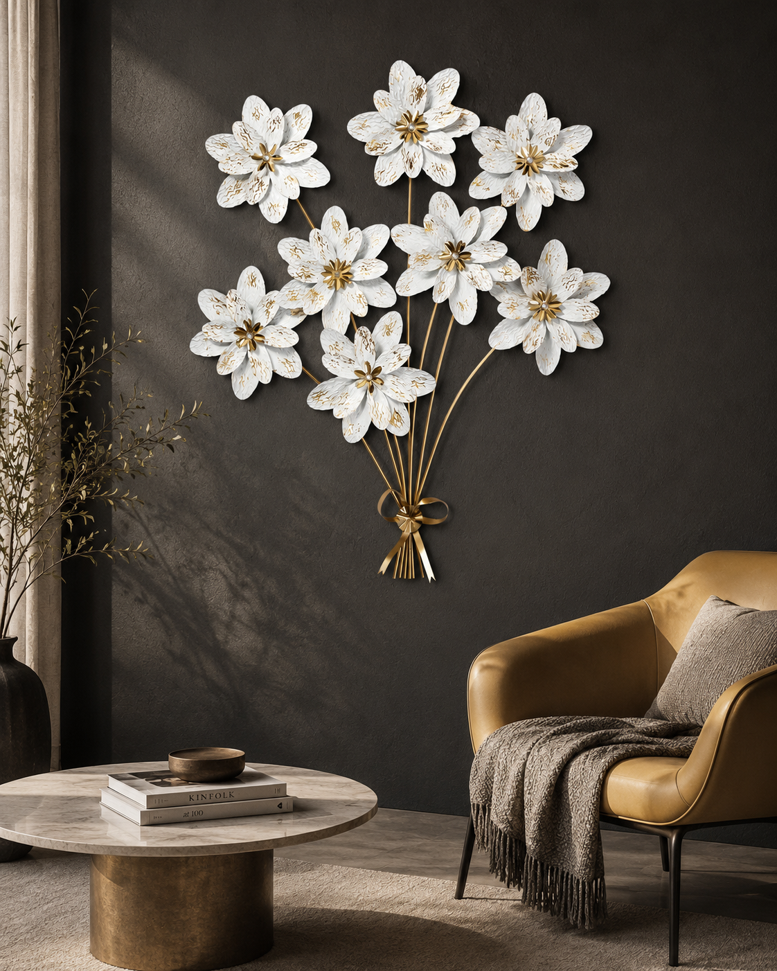 Echo of Blossoms Metal Wall Decor for Home & item for Wall Decoration