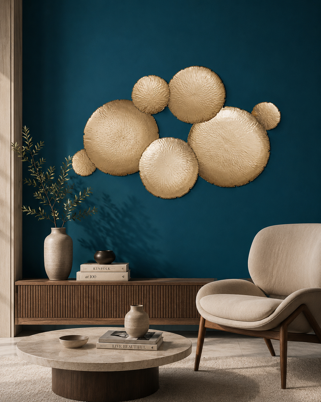 The Golden Asteroid NICKEL Plated Metallic Wall Art Panel