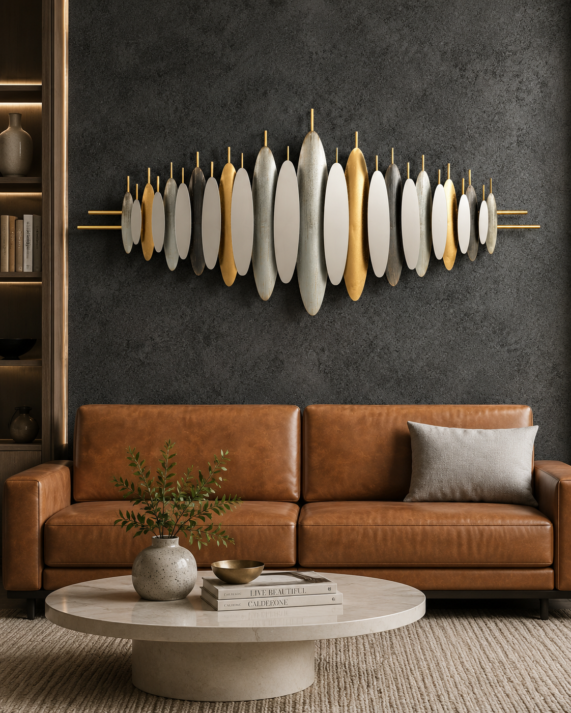 Sculptural Wave Metal Wall Art Panel