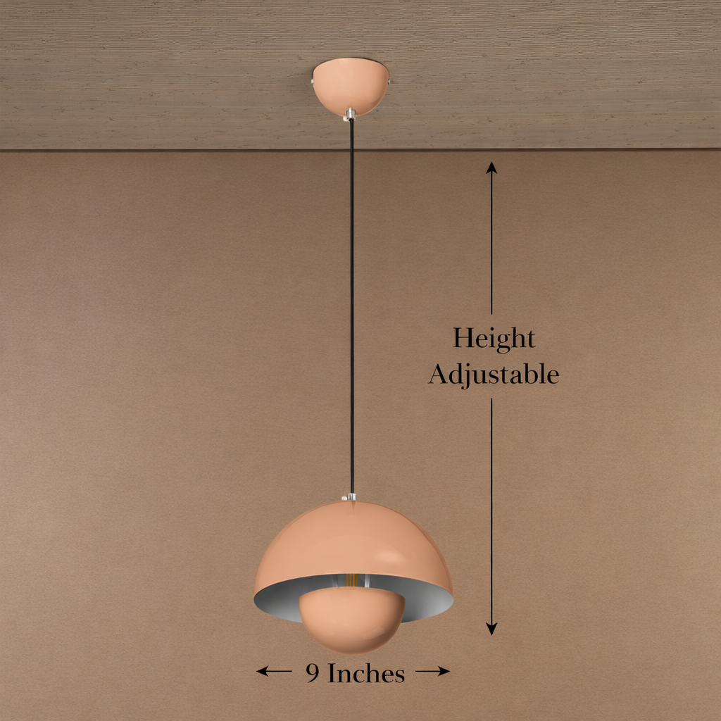 Vibe Dome Pendant Light For Home & Item for Home Decoration  - Peach
