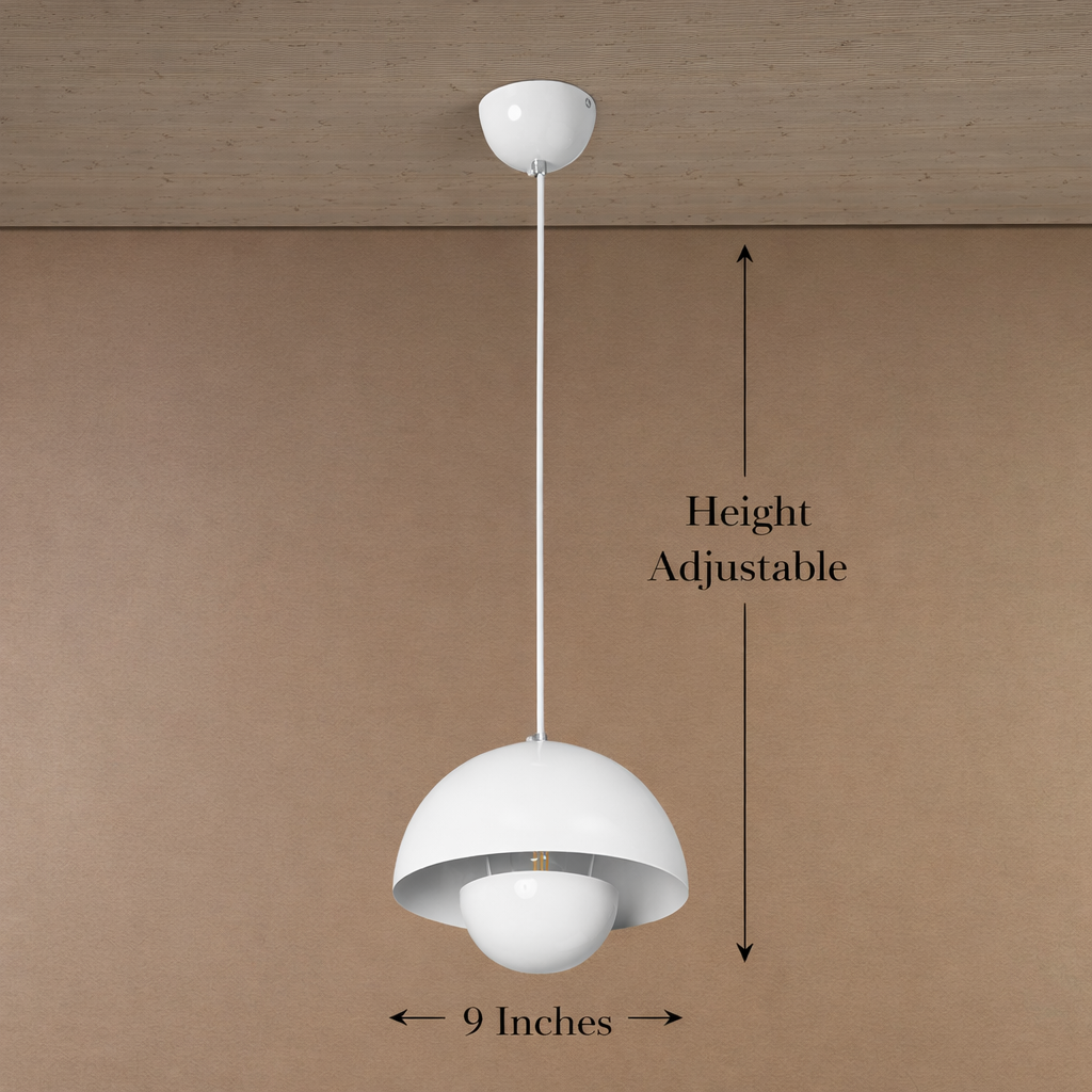 Vibe Dome Pendant Light For Home & Item for Home Decoration - White