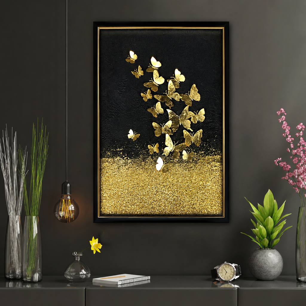 The Butterfly Effect Shadow Box Wall Decoration Piece - Black Frame