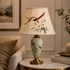 Fiesta Marble Effect Base Decorative Ceramic Table Lamp (Bird Shade)
