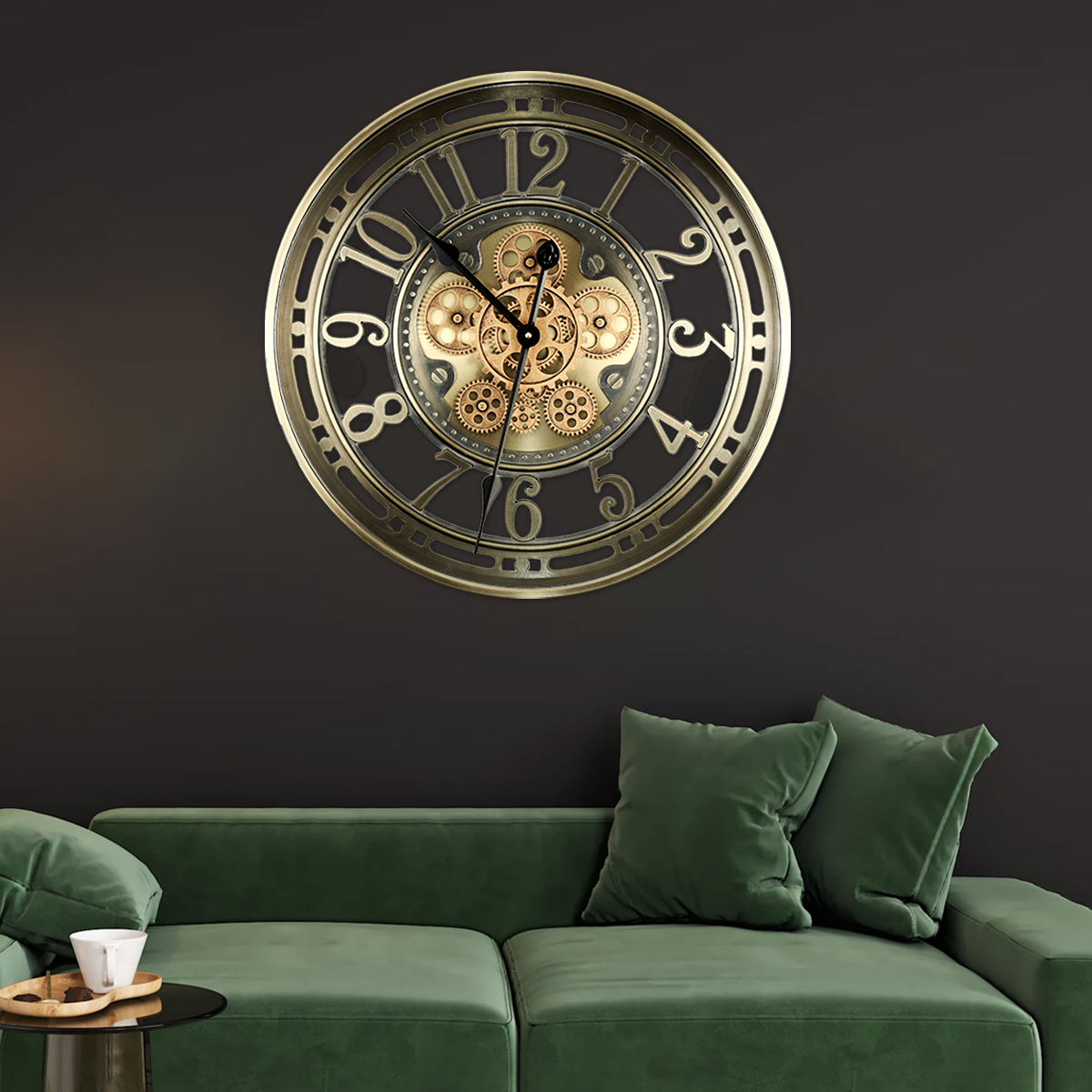 Buy Minute Master Designer Wall Clock With Moving Gear Mechanism