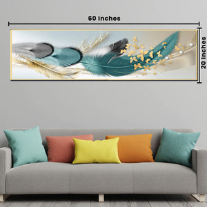 Coloured Feathers Stretched Canvas Print