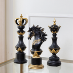 Royal Checkmate Charm Table Decorative Showpiece for Home - Black