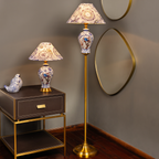 Timeless Blue Porcelain Table Lamp and Floor Lamp Combo (Blue Pottery)