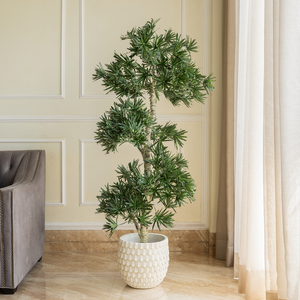 Podocarpus Spiral Whisper Artificial Plant For Living Room - 4 Feet