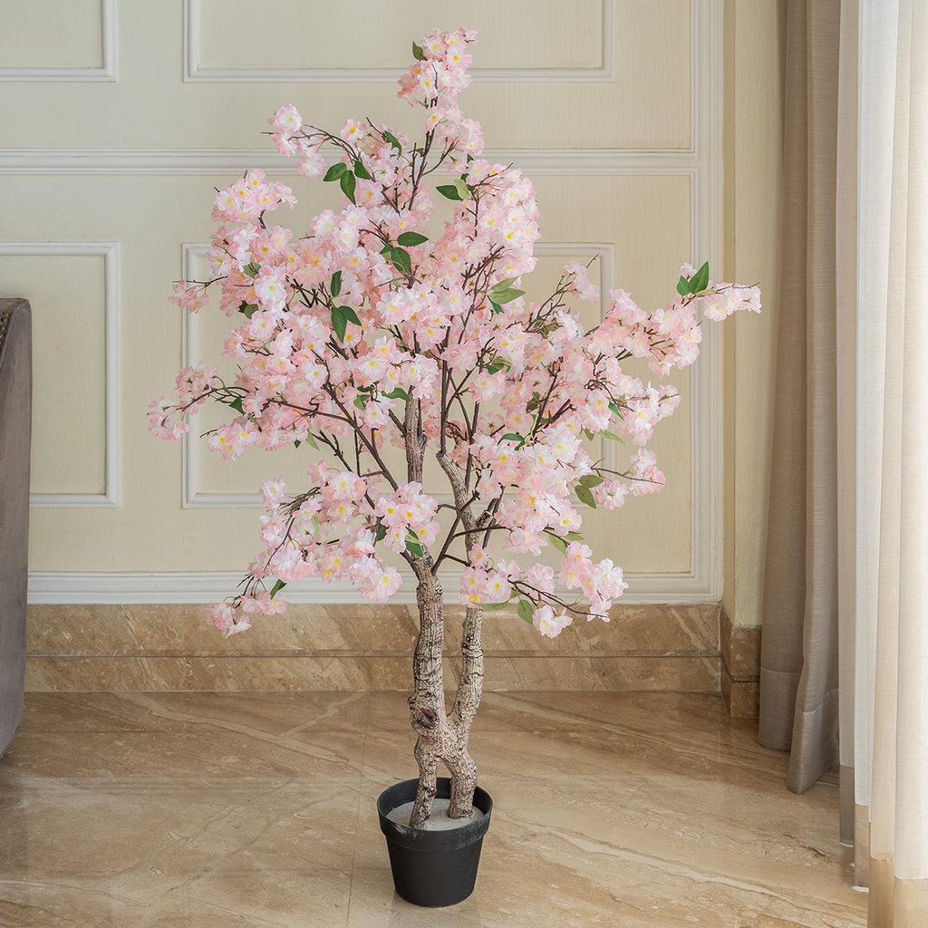 Cherry Blossom Dreamweaver Artificial Plant For Living Room - 4.5 Feet  (Natural Feel)