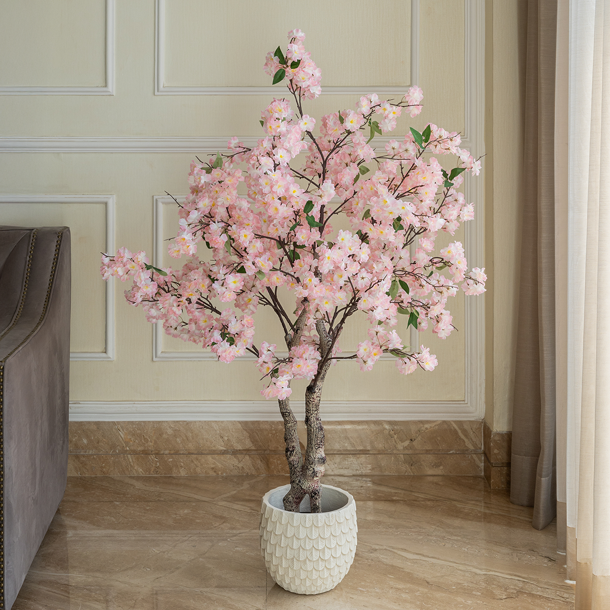 Cherry Blossom Dreamweaver Artificial Plant For Living Room - 4.5 Feet  (Natural Feel)