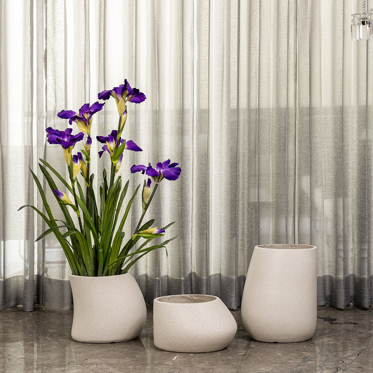 Flowing Form Indoor Planters For Home - Set of 3