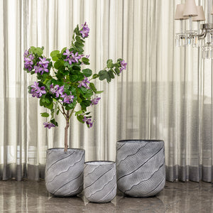 Curved Foliage Indoor Planters For Home - Set of 3