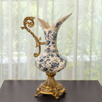 Blue Symphony Decorative Vase & Items for Room Decoration (Blue Pottery)