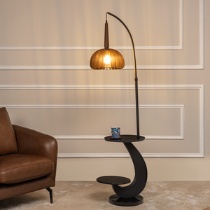 Woven Warmth Designer Floor Lamp for Living Room
